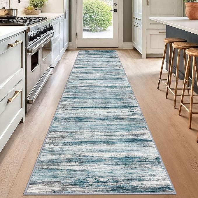 KOZYFLY Modern Abstract Hallway Runner Rug, 2.6x12 Washable Rug Runner Non-Slip - Image 3