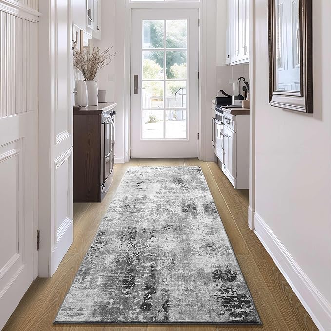 Ompaa 2x6 Rug Runners for Hallways Kitchen Runner Rug Non Slip Washable Grey - Image 9
