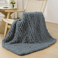 Bigacogo Chunky Knit Throw Blanket by Bigacogo