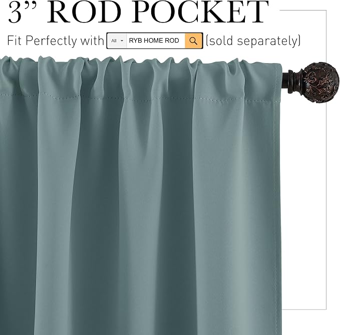 RYB HOME 54 inch Blackout Curtains - Image 2