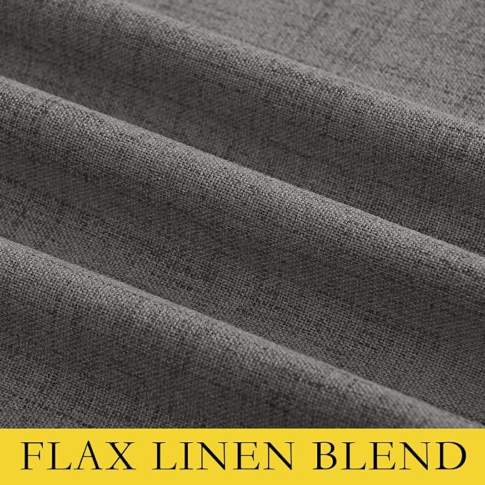 NICETOWN Grizzle Gray Vintage Linen 100% Blackout Curtains - Image 7