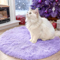 OLANLY Light Purple Round Rugs for Bedroom by OLANLY