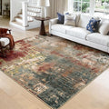 Washable Area Rugs Square 8ft Non-Slip Modern Abstract Soft by RELEANY