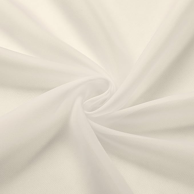 Chyhomenyc Cream Sheer Curtains 36 inch Length 2 Panels Set, Light Filtering - Image 6