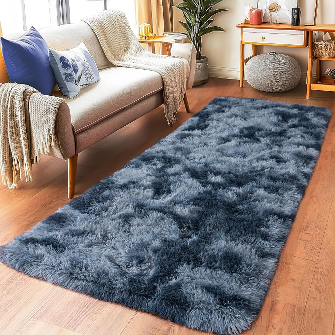 Pionblank Fluffy Runner Rugs for Bedroom 2x6, Modern Shaggy Area Rug for - Image 2