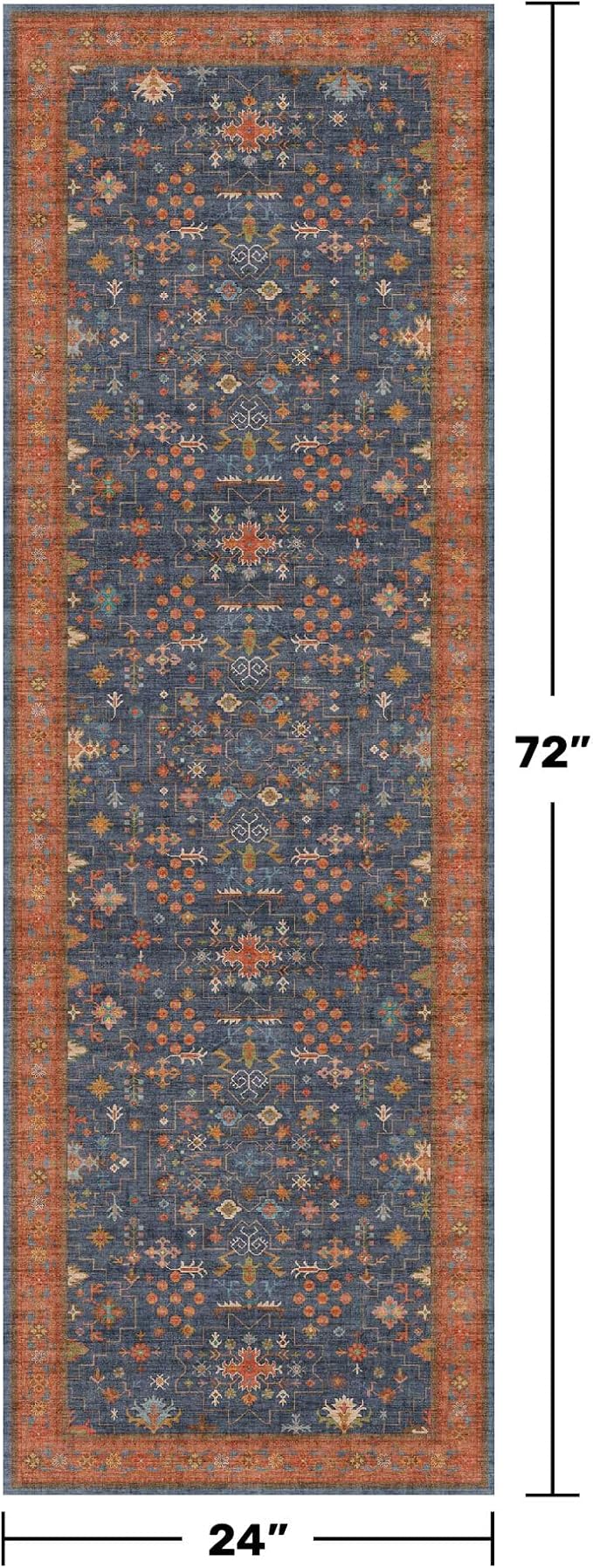 Hazo Haus Navy Blue Runner Rug 2x6 - Image 2