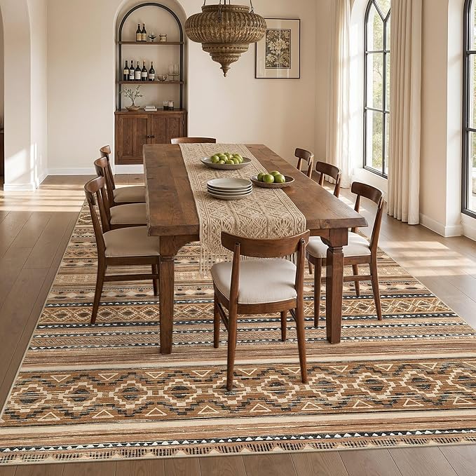 cotiled Boho 10x14 Area Rug for Living Room: Large Moroccan Washable Rug | - Image 6