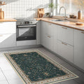 Dark Green Oushak 3x6 Kitchen Rug by HazoHaus
