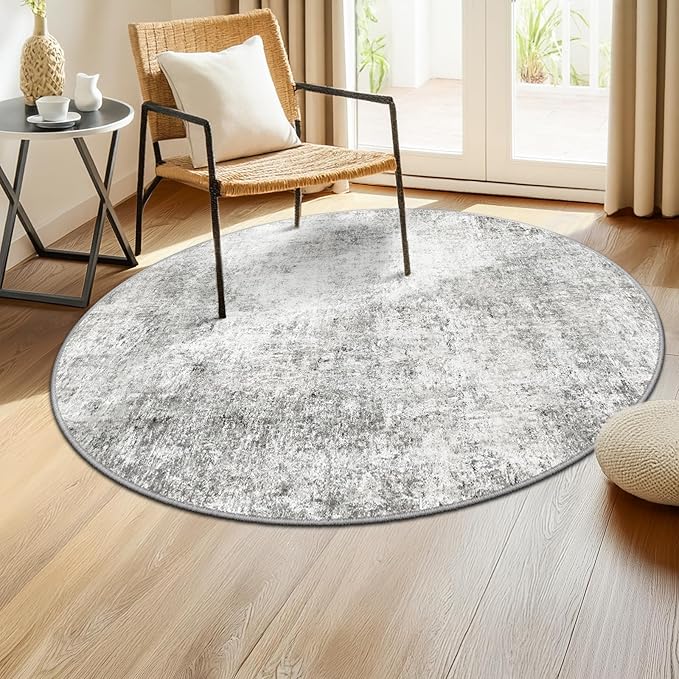 Washable Area Rugs 4ft Non-Slip Modern Abstract Soft - Image 2