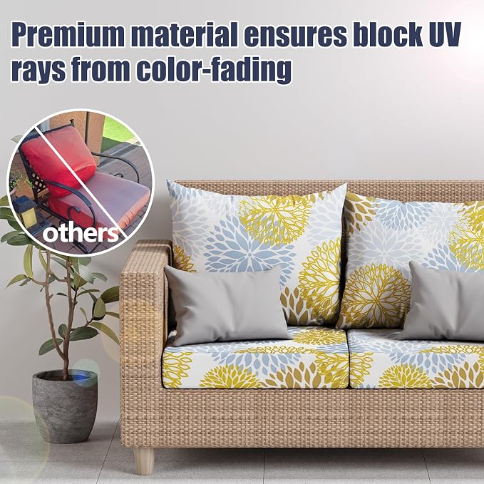 8Pcs Stretch Patio Cushion Covers, Outdoor Couch & Sofa Replacement Slipcovers - Image 3