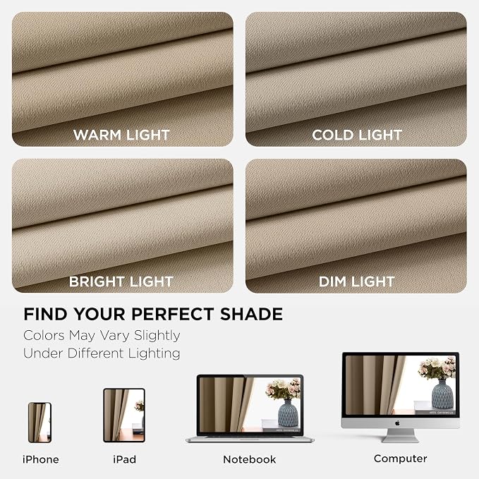 Joydeco Blackout Curtains 72 Inch Length 2 Panels Set, Thermal Insulated Long - Image 8