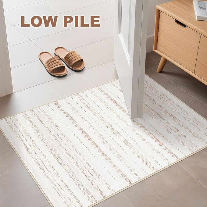 Nakagishi 2X3 Rug Washable Area Rug: Small Soft Boho Farmhouse Neutral Moroccan - Image 6