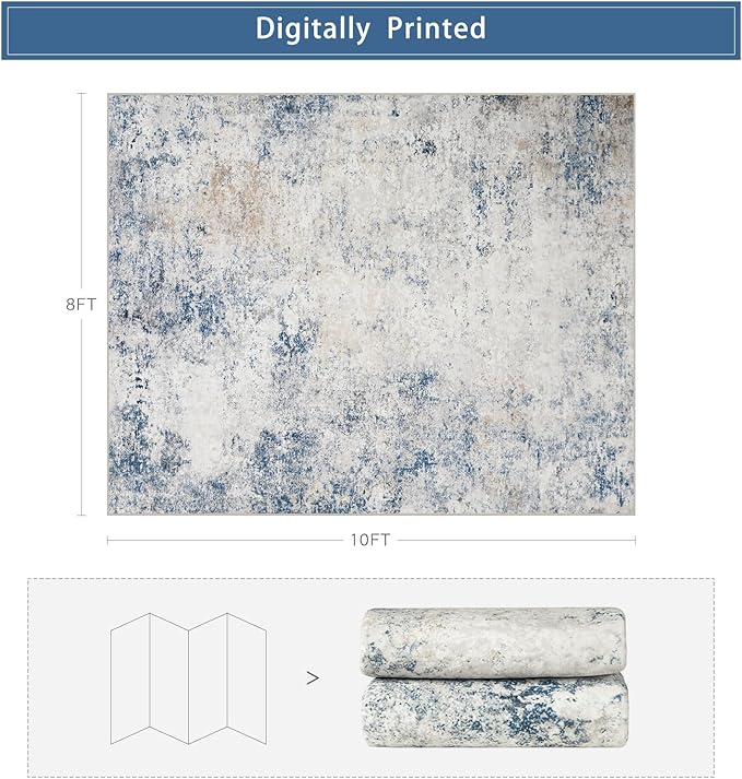 Washable Rugs 8x10 Area Rugs for Living Room, Modern Abstract Rugs for Bedroom - Image 2