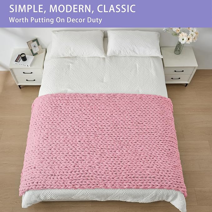 Bigacogo Chunky Knit Throw Blanket - Image 3