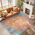 Washable Area Rugs 10'x14 Non-Slip Modern Abstract Soft by RELEANY