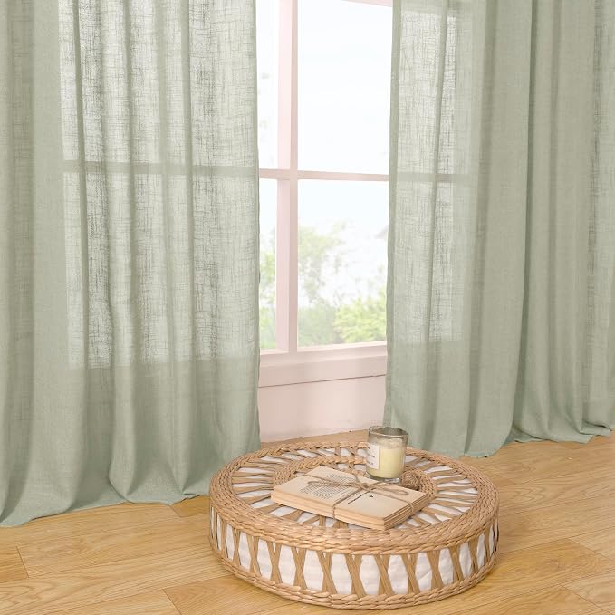 LAMIT Light Filtering Linen Curtains 72 inches Long - Image 9