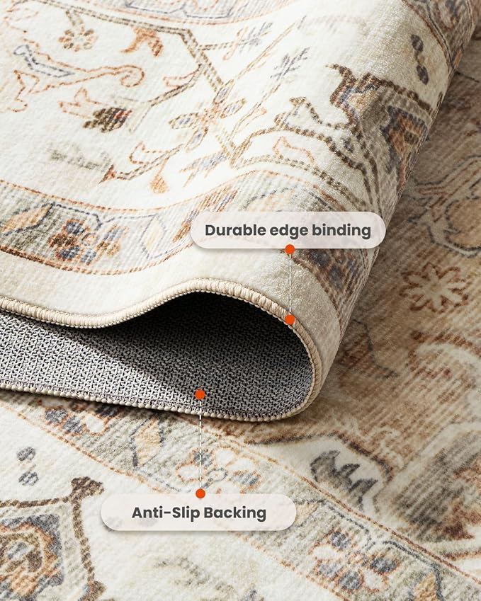 Amada 8x10 Area Rugs, Low-Profile Large Washable Area Rug - Image 6