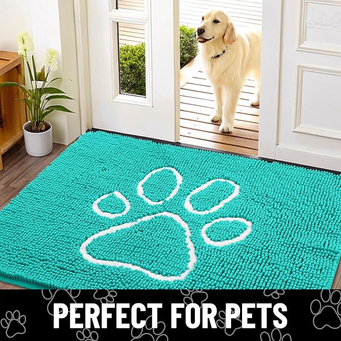Smiry Dog Door Mat for Muddy Paws, Absorbent Dirt Trapper Non Slip Quick Dry - Image 7