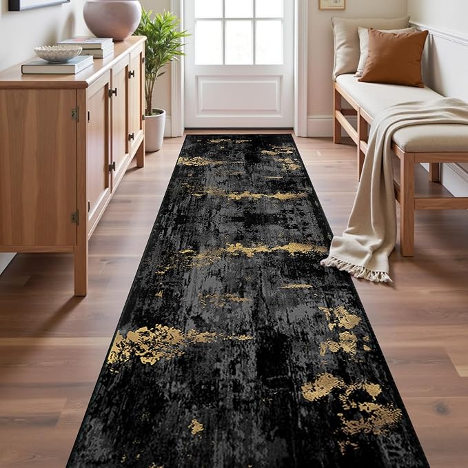 Washable Area Rugs 2'x10' Non-Slip Modern Abstract Soft by RELEANY