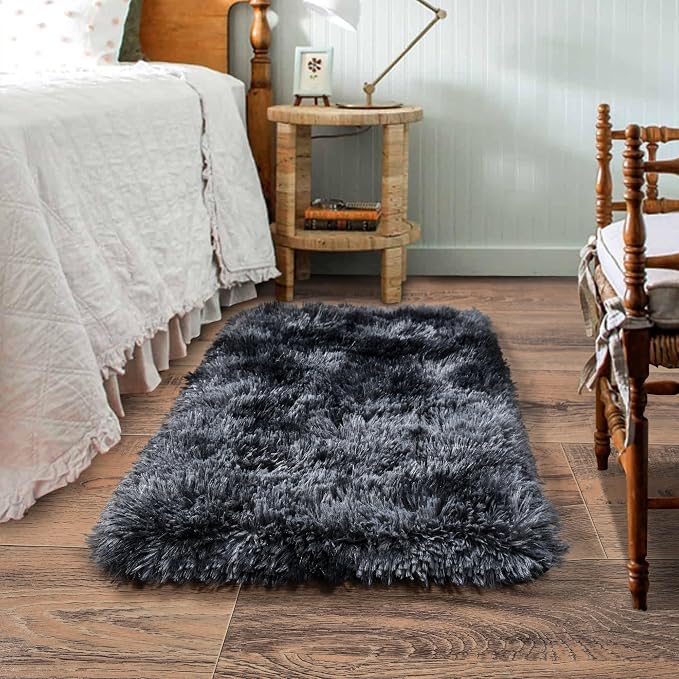 Small Area Rug, 2x3 Rug for Bedroom Shaggy Throw Rugs for Dorm Rug, Soft Tie by Quntue