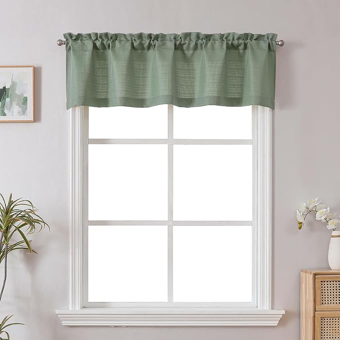 Chyhomenyc Sage Green Short Curtain Valance by Chyhomenyc