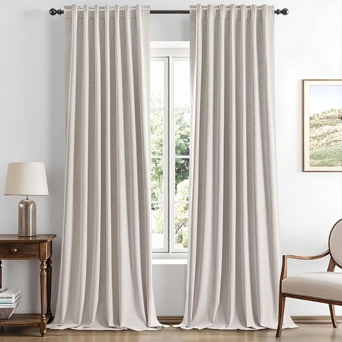 MIULEE 100% Blackout Linen Curtains by MIULEE