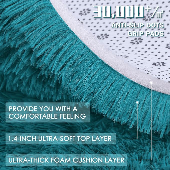 OLANLY Area Rugs for Living Room Bedroom, Machine Washable 4x5.9 ft Soft Fluffy - Image 6