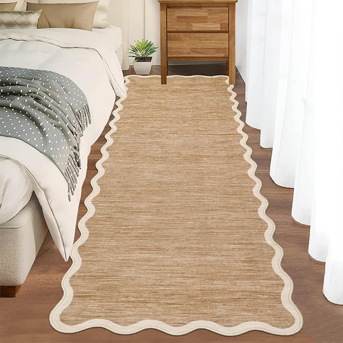 GarveeHome Scalloped Washable Runner Rug 2x6 Runner Non Slip Kitchen Rugs | by GarveeHome
