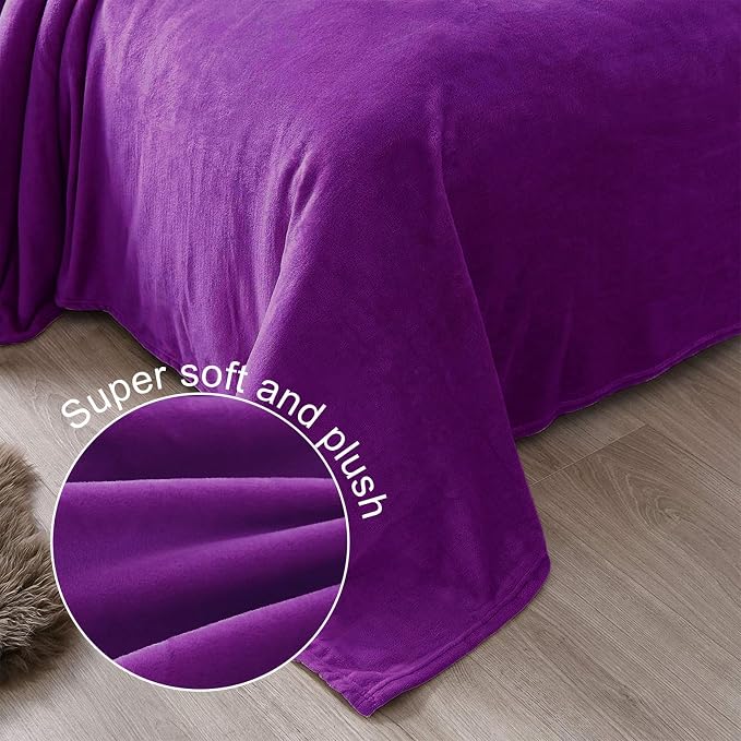 Exclusivo Mezcla Fleece Purple Throw Blanket - Image 5