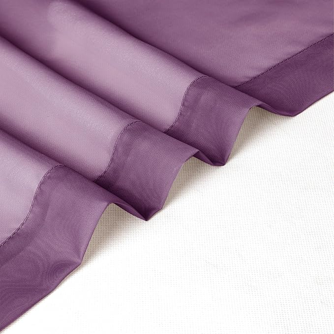 Chyhomenyc Plum Sheer Curtains 96 inches Long 2 Panels, Light Filtering Soft - Image 8