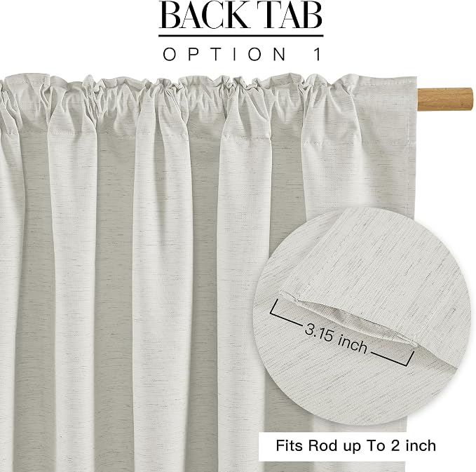 RYB HOME Ivory White 100% Blackout Curtains - Image 5