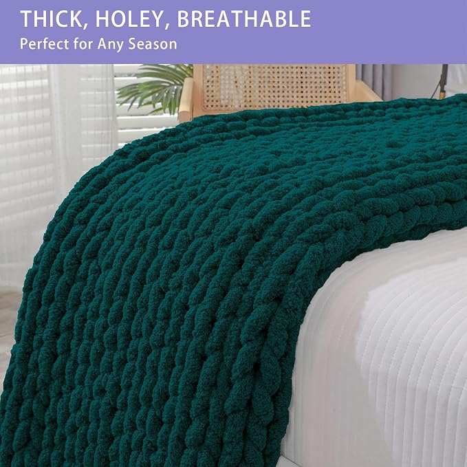Bigacogo Chunky Knit Throw Blanket - Image 4