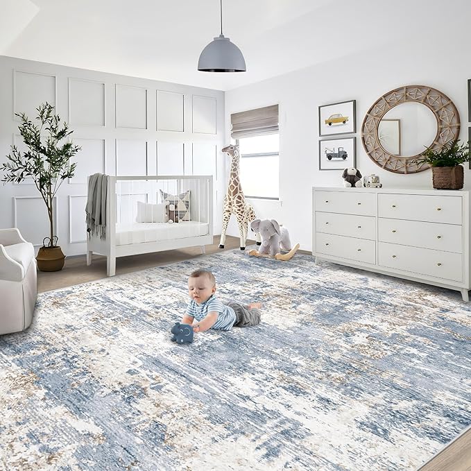 XLUEZ 9x12 Area Rug for Living Room, Washable Modern Abstract Large Area Rug - Image 3