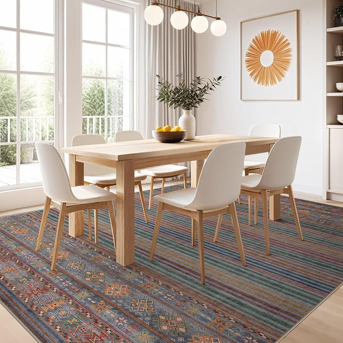 Nakagishi 8X10 Area Rugs Living Room: Washable Large Vintage Rug Neutral - Image 6