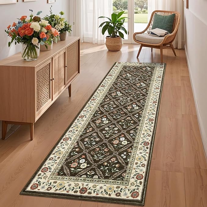 Washable Kitchen Rugs Non Slip 2x6 Hallway Runner Rug Stain Resistant Low Pile by GarveeHome
