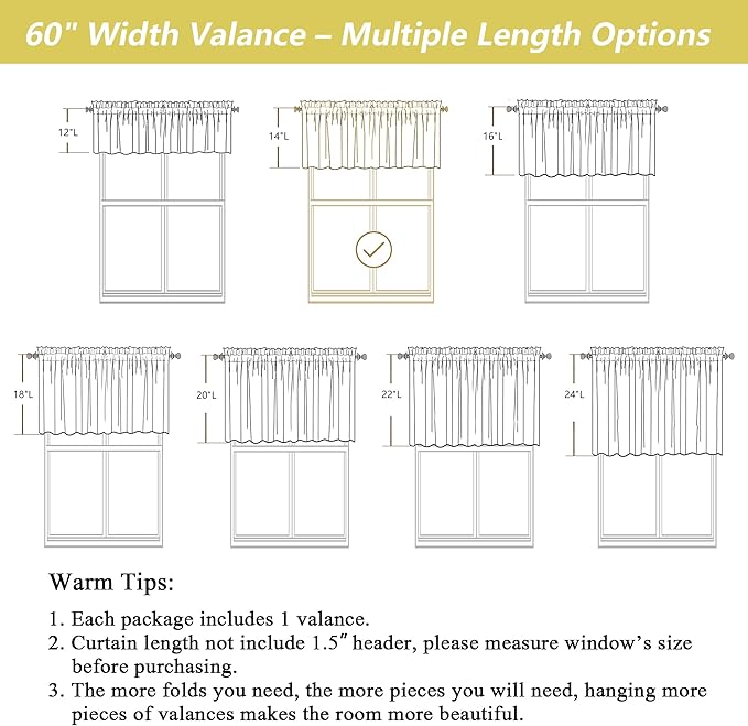 Blush Pink Valances for Windows, Light Filtering Faux Linen Textured Small - Image 3