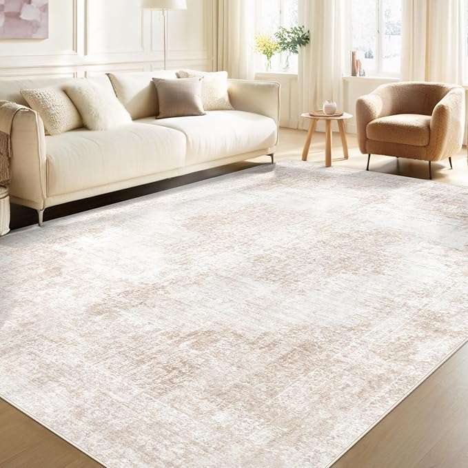 Area Rug 5x7 Vintage Rugs: Washable Living Room Rug Retro Medallion Distressed by MXSANYOORUG