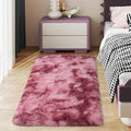 Soft Runner Rugs for Bedroom Hallways, 2x4 Tie-Dyed Blush Pink Fluffy Shag by Ailyei