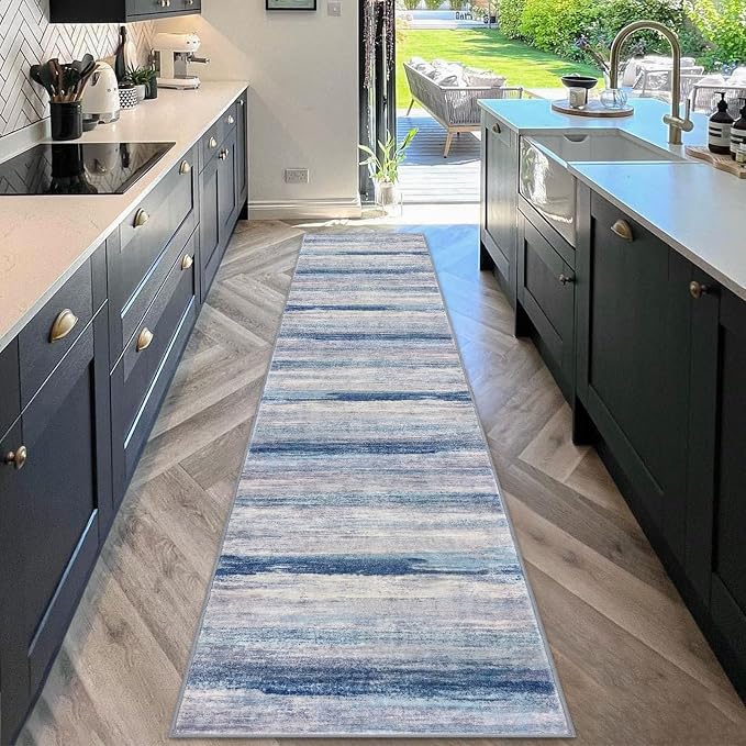 KOZYFLY Modern Abstract Kitchen Runner Rug, 2x10 Washable Rug Runner Non-Slip - Image 3