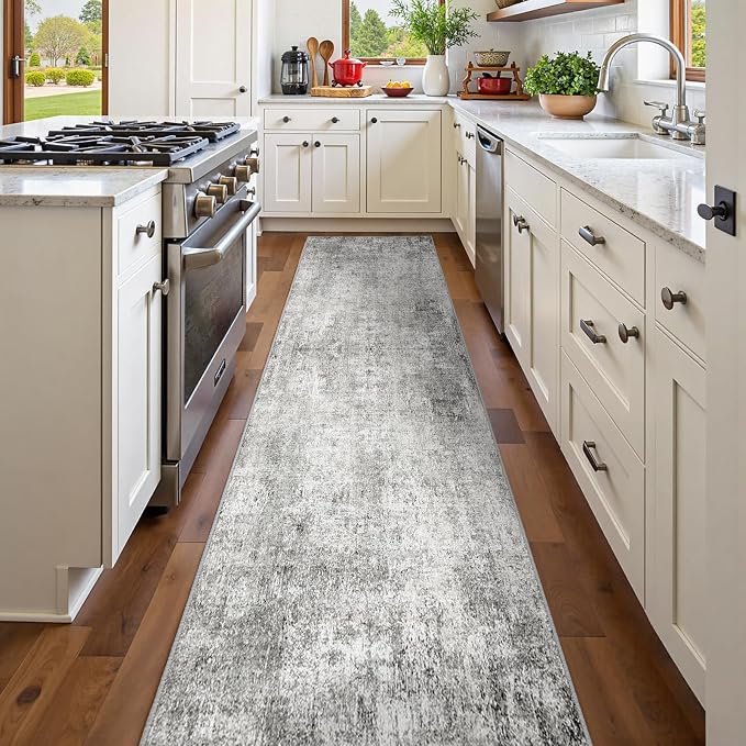 Washable Area Rugs 2'x10' Non-Slip Modern Abstract Soft - Image 2