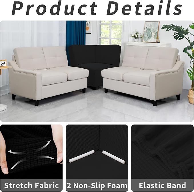 Easy-Going Stretch Sectional Corner Sofa Slipcover 1-Piece Couch Sofa Cover - Image 4