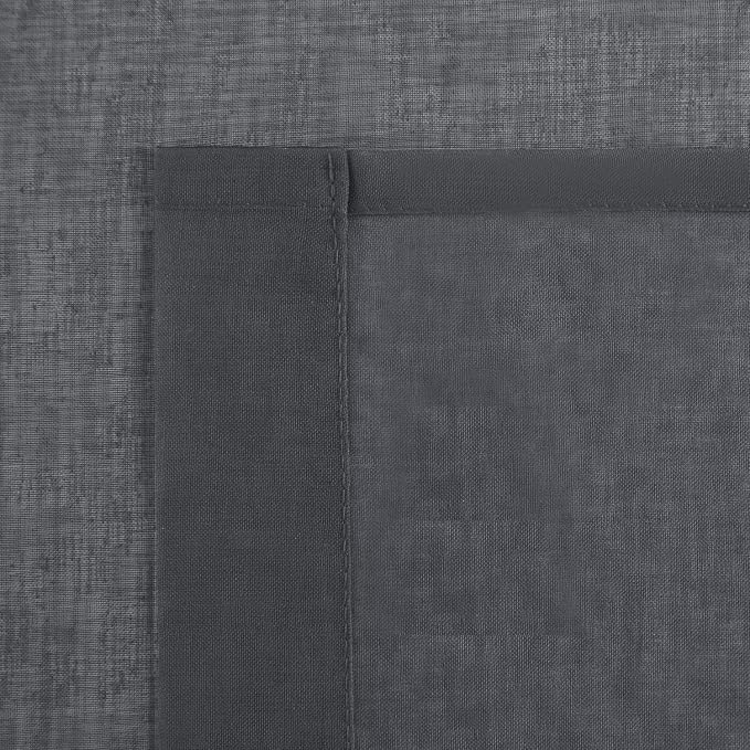 DWCN Dark Grey Sheer Curtains for Kitchen Windows - Image 4