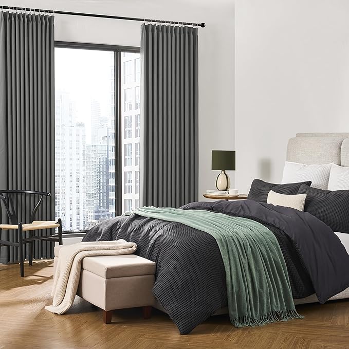 Pinch Pleated Blackout Curtains 96 Inches Long Modern Lush Decor Window - Image 4