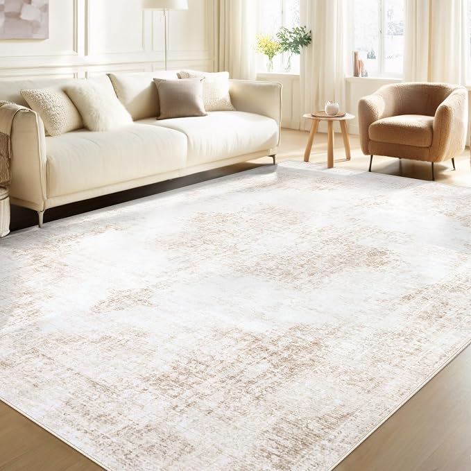 Area Rug 5x7 Vintage Rug: Washable Living Room Rugs Retro Medallion Distressed by MXSANYOORUG