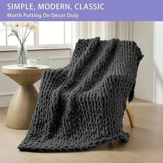 Bigacogo Chunky Knit Throw Blanket - Image 3