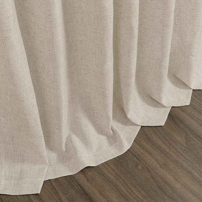 Boho Linen Curtains for Living Room 100 Inches Long Light Filtering Semi Sheer - Image 9