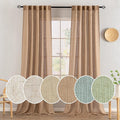 MIULEE Brown Linen Curtains 90 Inch Length 2 Panels by MIULEE