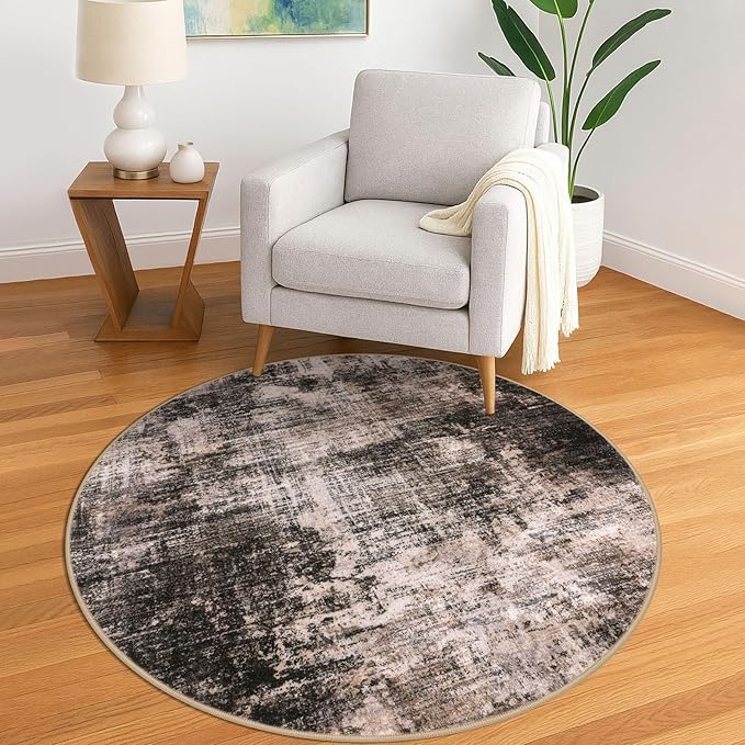 IOHOUZE Round Area Rug 5 Ft Circle Entryway Rugs Round Washable Door Mat Indoor by iOhouze