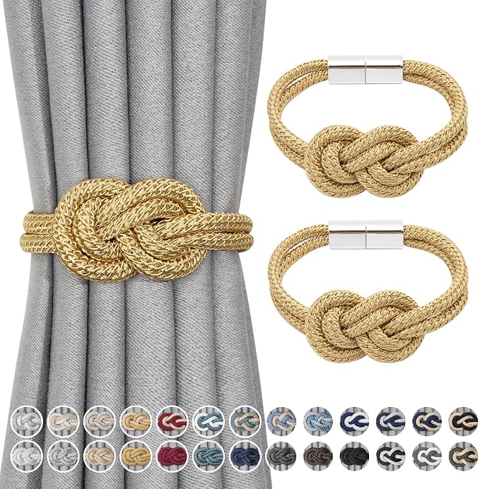 NICEEC 2 Pack Mini Magnetic Curtain Tiebacks Nordic Simple Style Drape Tie by NICEEC