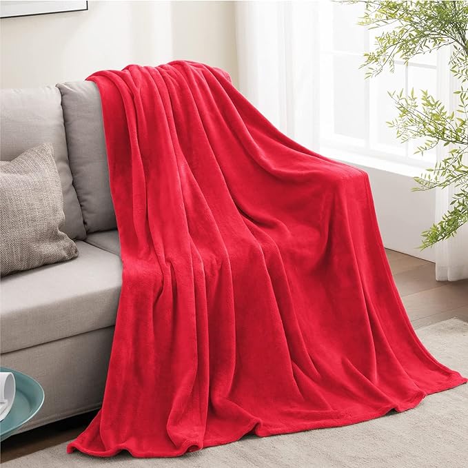BEDELITE Fleece Blanket Red Throw Blanket by BEDELITE